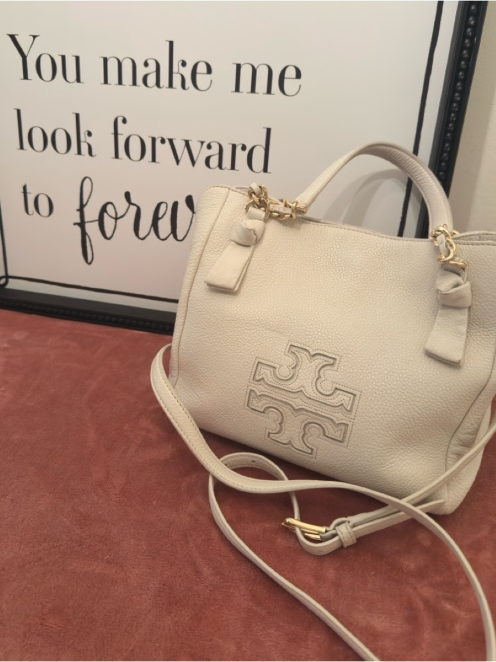 TORY BURCH WHITE HARPER TOTE